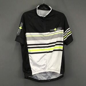 Cycling Jersey Men XL Black White Full Zip Short Sleeve Biking Racing NE NCA